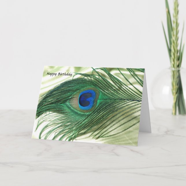 Green Apple Peacock Sill Life Card (Front)