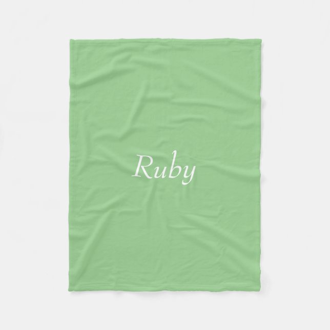 Green Apple Personalized Fleece Blanket (Front)