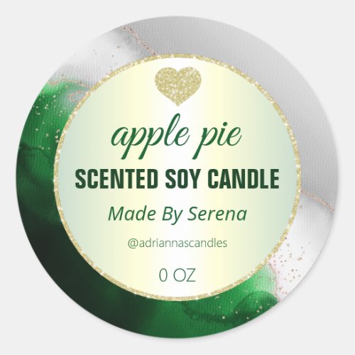 Green Apple Pie Agate Soy Candle Product Labels