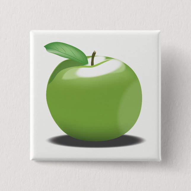 Green Apple Pinback Button (Front)