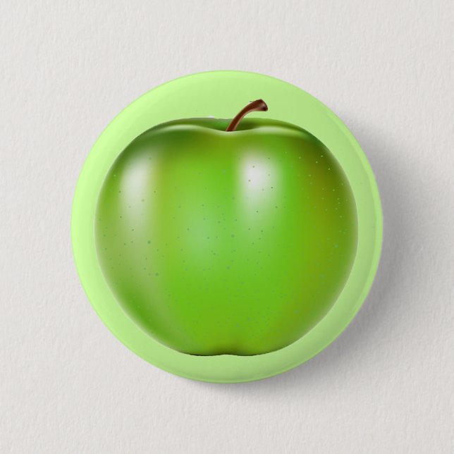 GREEN APPLE PINBACK BUTTON (Front)