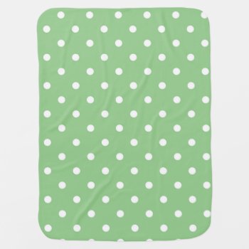 Green Apple Polka Dot Baby Blanket by LokisColors at Zazzle