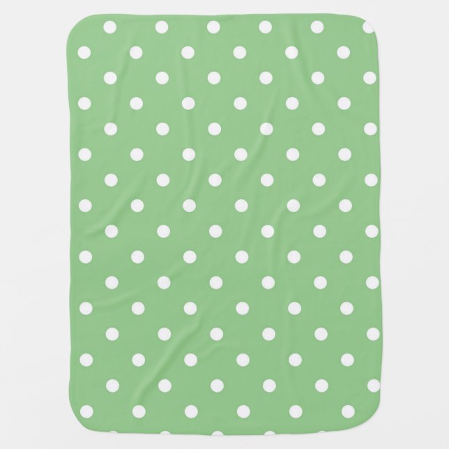 Green Apple Polka Dot Baby Blanket (Front)
