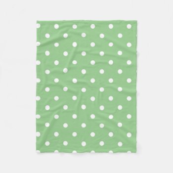 Green Apple Polka Dot Fleece Blanket by LokisColors at Zazzle