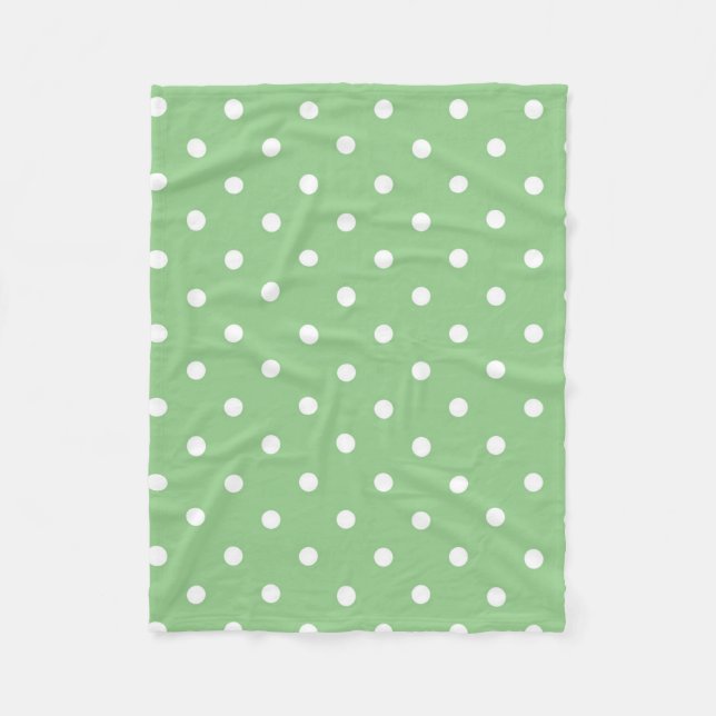 Green Apple Polka Dot Fleece Blanket (Front)