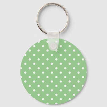 Green Apple Polka Dot Keychain by LokisColors at Zazzle