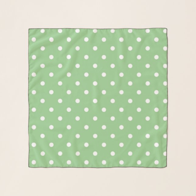 Green Apple Polka Dot Scarf (Front)