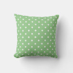 Green Apple Polka Dot Throw Pillow at Zazzle