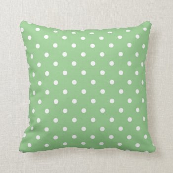 Green Apple Polka Dot Throw Pillow by LokisColors at Zazzle