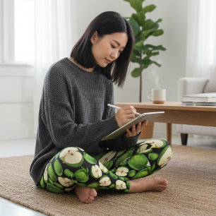 Green Apple Print Leggings