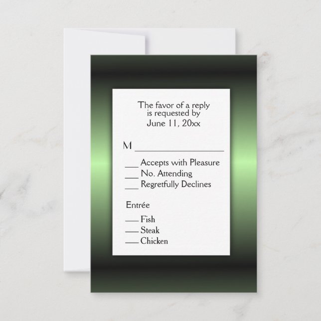 Green Apple Shine RSVP with Menu (Front)