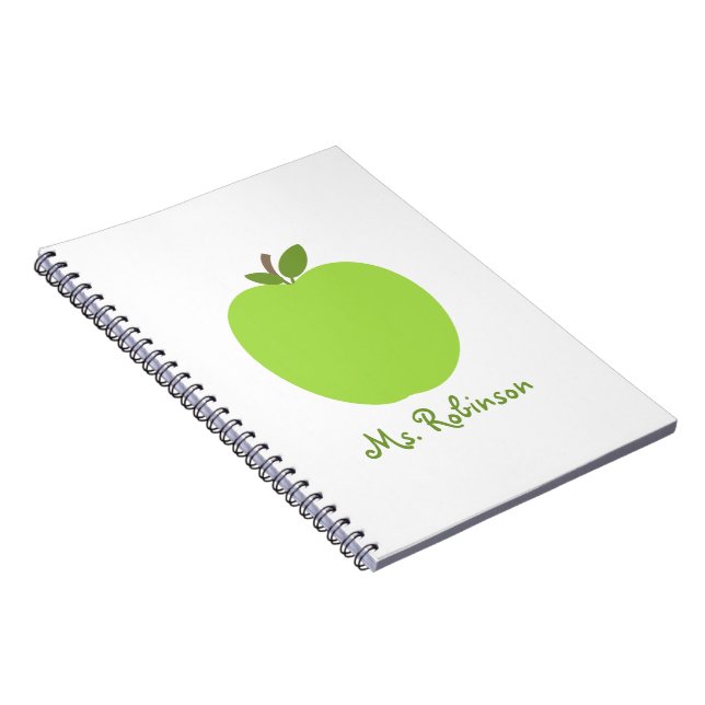 Green Apple Spiral Notebook For Teachers (Right Side)