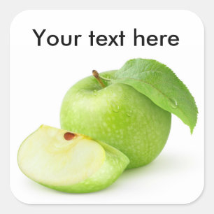 Green apple square sticker