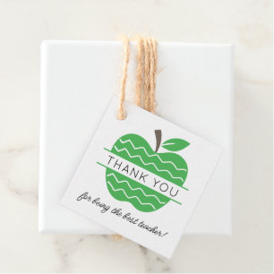Green Apple Teacher Thank You Favor Tags