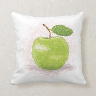 green apple throw pillow
