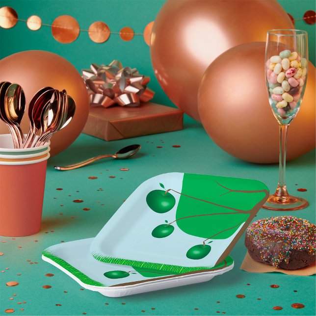 Green Apple Tree Paper Plates (Creator Uploaded)