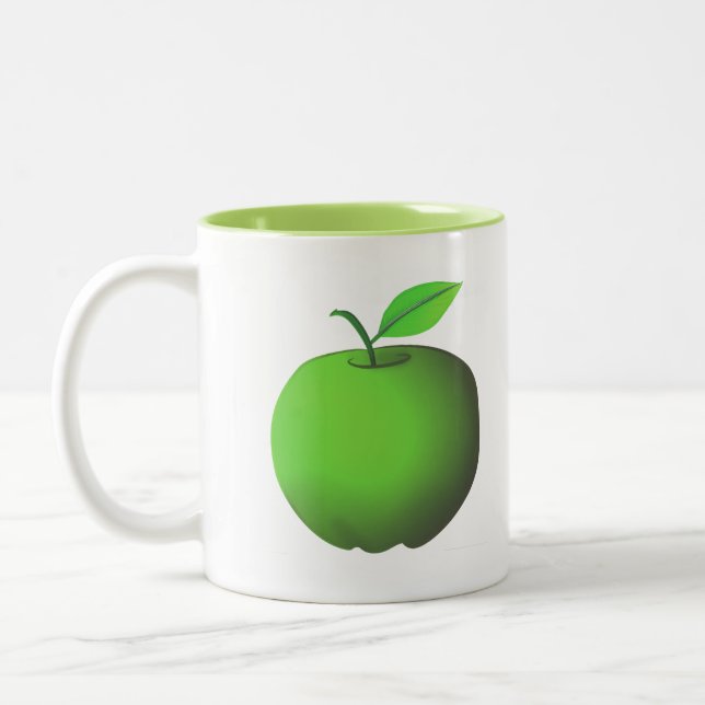 Green Apple Two-Tone Coffee Mug (Left)