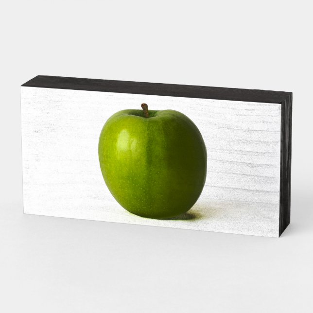 Green Apple wbs8x4cnm Wooden Box Sign (Angled Horizontal)