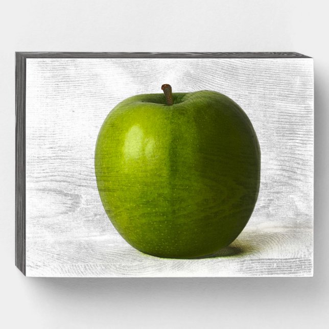 Green Apple wbs8x6cna Wooden Box Sign (Front Horizontal)