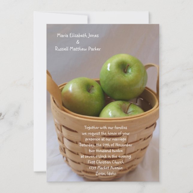 Green Apple Wedding Invitations (Front)