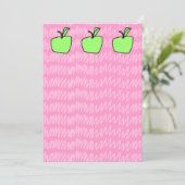 Green Apple with Patterned Background. (Standing Front)