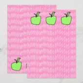 Green Apple with Patterned Background. (Front/Back)