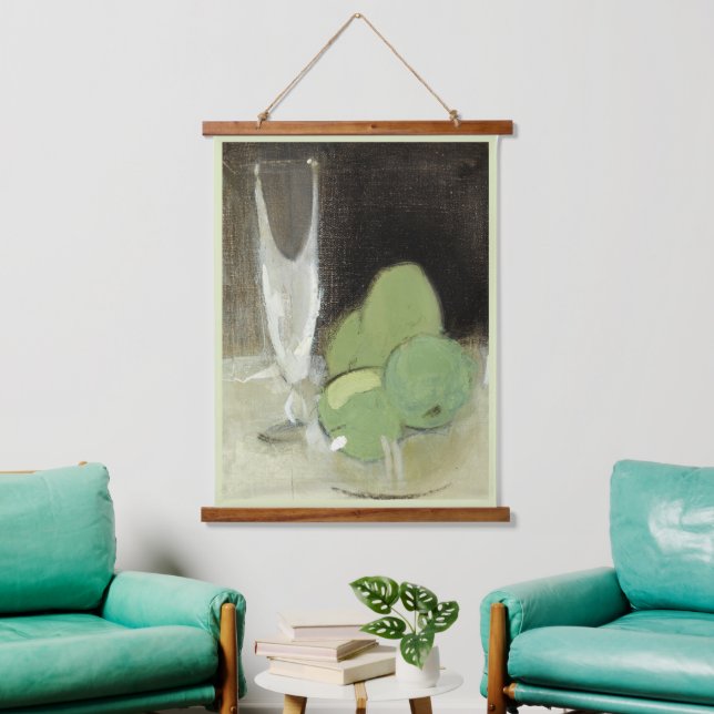 Green Apples and Champagne Glass, H.Schjerfbeck Hanging Tapestry (Living Room)
