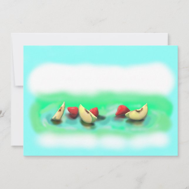 Green Apples and Raspberries with Reflections Thank You Card (Front)