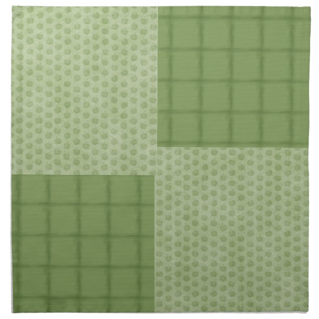 GREEN APPLES CHECKS PATTERN  CLOTH NAPKIN (Front)