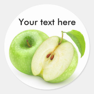 Green apples classic round sticker