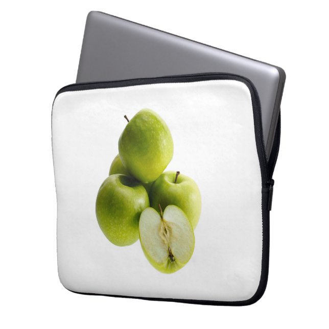 "Green Apples" Cute Photo. Buy Now Laptop Sleeve (Front Left)