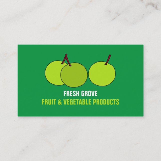 Green Apples, Greengrocers Business Card (Front)