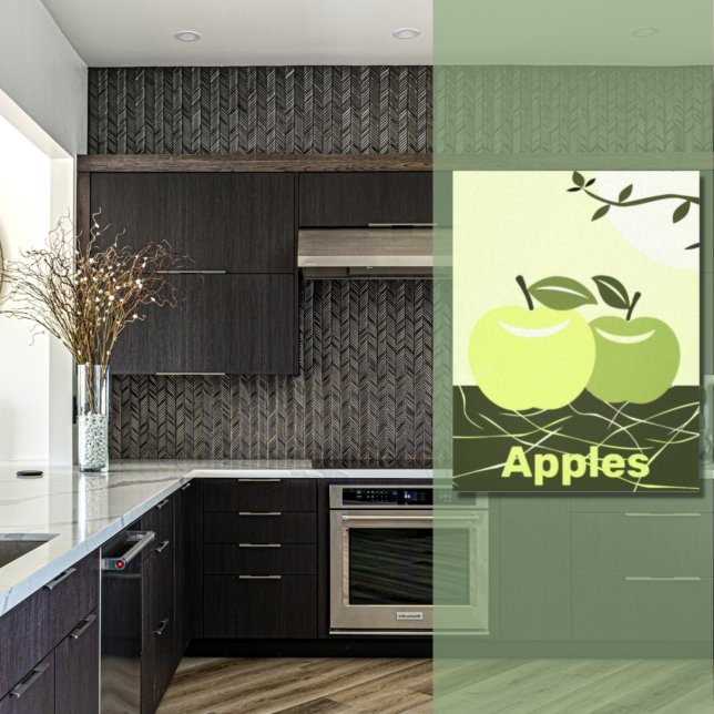 Green Apples Kitchen Wall Decor (Summer Green Apples Kitchen Wall Decor)