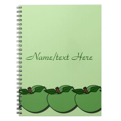 Green Apples Name Custom Text Notebook