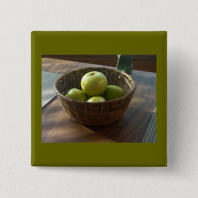 Green Apples Pinback Button (Front)