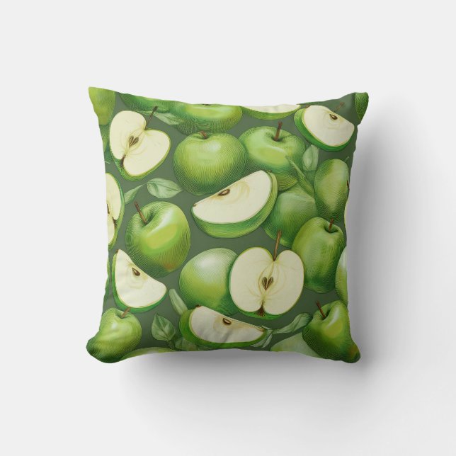 Green apples throw pillow (Front)