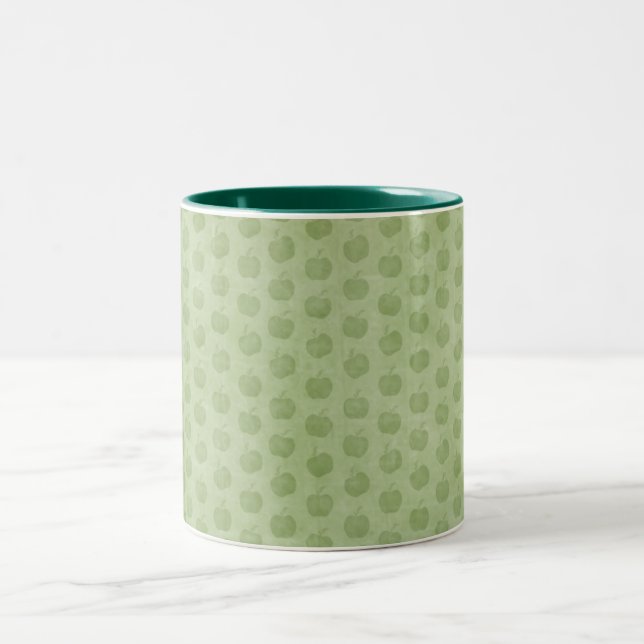Green Apples Two-Tone Coffee Mug (Center)