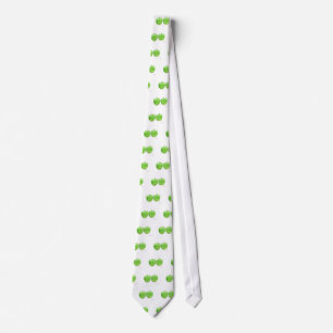 Green apples watercolour neck tie