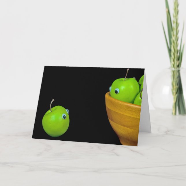 Green Apples with Eyeballs Card (Front)