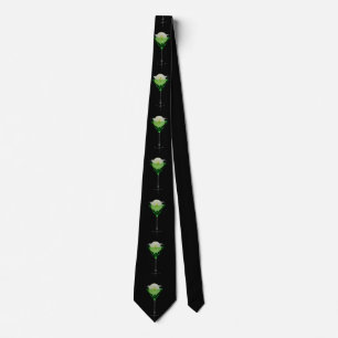 Green appletini cocktail fun neck tie