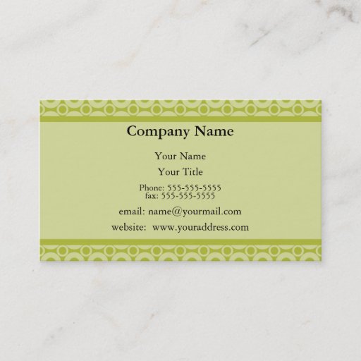 Customizable Green Appointment Reminder Card Business Card Templates