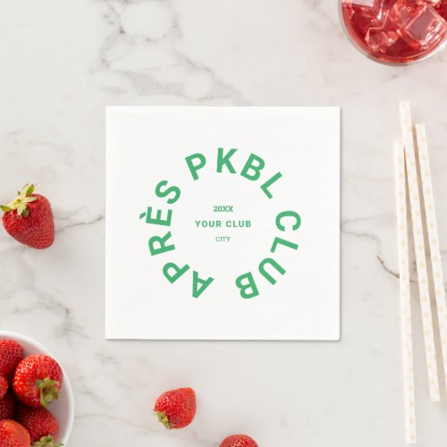 Green Aprs PKBL Club Crest Pickleball Napkins