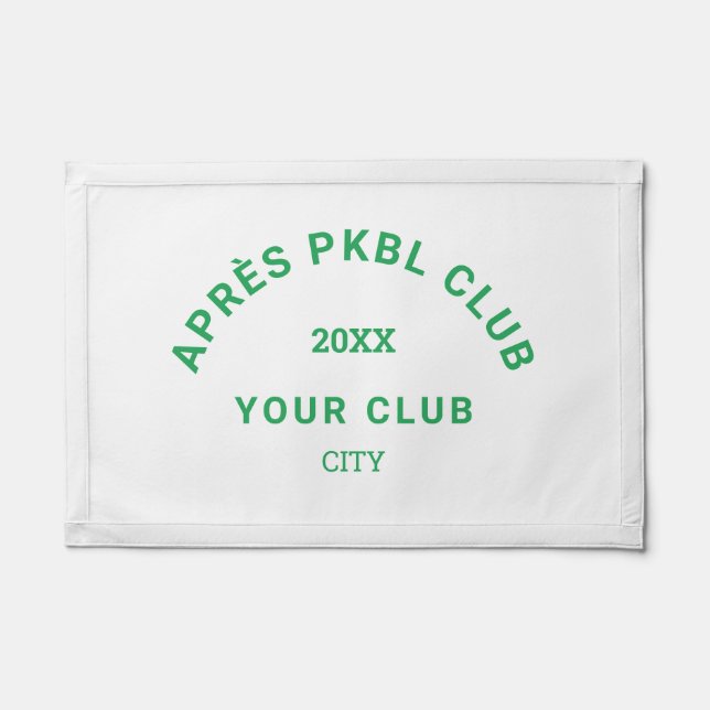 Green Après PKBL Club Crest Pickleball Pennant (Front)