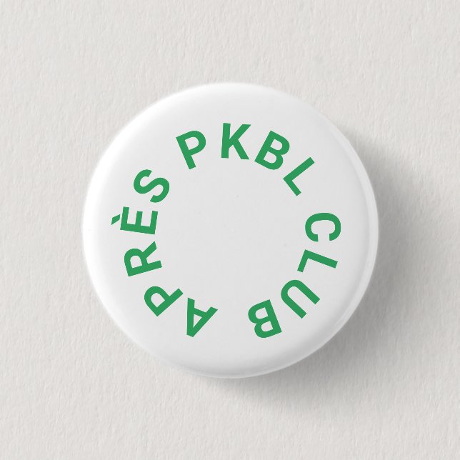 Green Après PKBL Club Pickleball Button (Front)