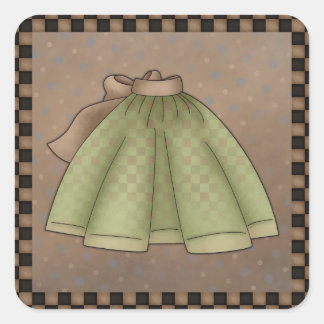 Green Apron Square Stickers