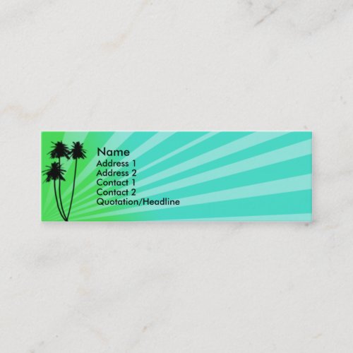 Green/Aqua Tropical Profile Card Business Card Templates