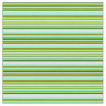[ Thumbnail: Green, Aquamarine, Light Yellow Stripes Pattern Fabric ]