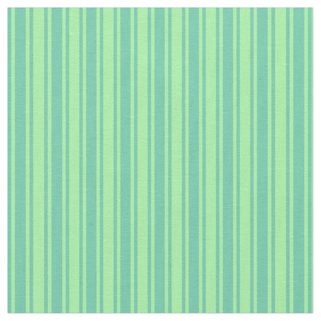 Green & Aquamarine Lined Pattern Fabric (Close Up)