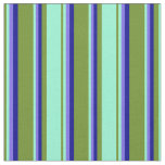 [ Thumbnail: Green, Aquamarine, Medium Slate Blue & Dark Blue Fabric ]