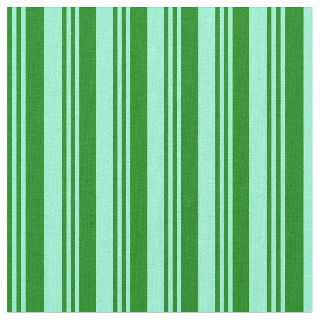 Green & Aquamarine Striped/Lined Pattern Fabric (Close Up)